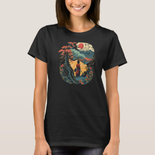 Camiseta Gráfica de tatuaje japonés de Ukiyo y Kanagawa