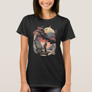Camiseta Gráfica de tatuaje japonés de Ukiyo y Kanagawa