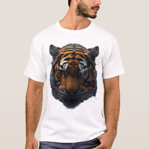 Camiseta gráfica de tigre cibernético