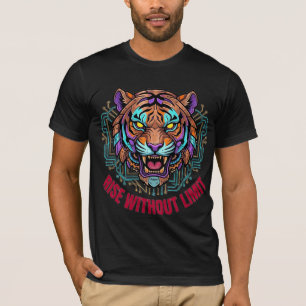 Camiseta Gráfica de Tigre Cibernético Sin Límites