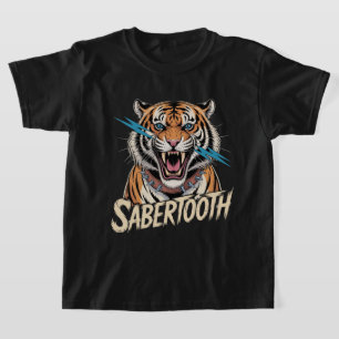Camiseta gráfica de tigre dientes de sable calleje