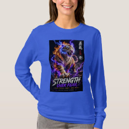 Camiseta gráfica de tigre fuerte sobre el miedo