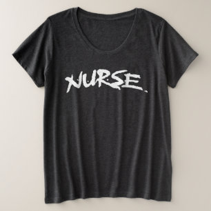 camiseta gráfica de tipografía blanca de enfermera