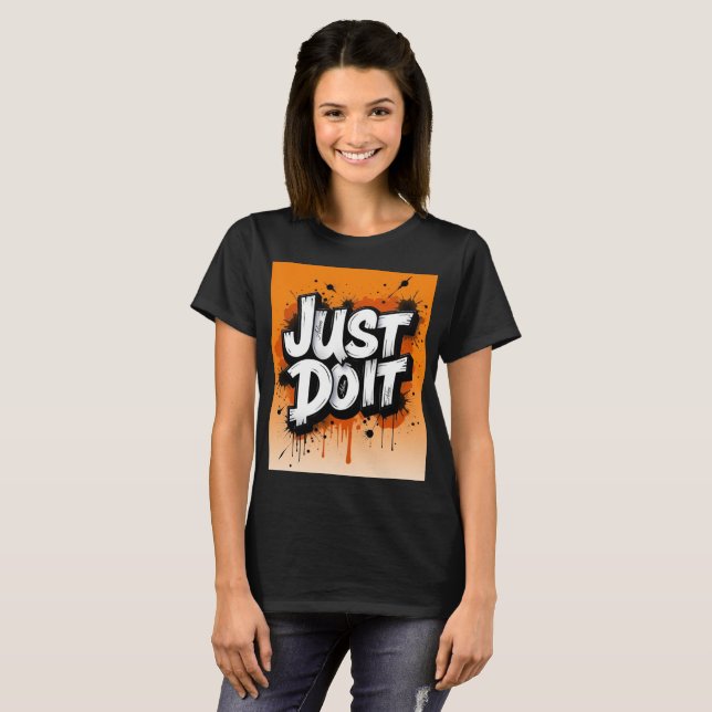 Camiseta gráfica de tipografía Graffiti Just Do It (Anverso completo)