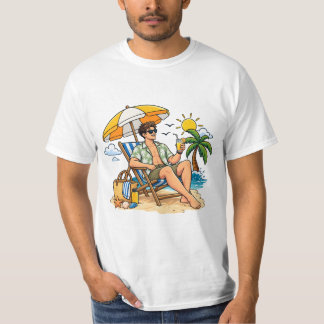Camiseta gráfica de verano en la playa vive con es