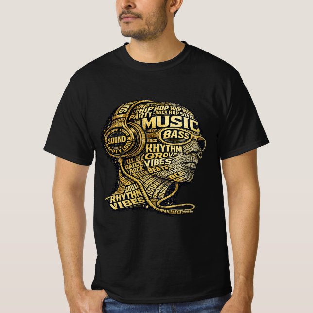 Camiseta gráfica de vibraciones de ritmo musical p (Anverso)