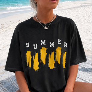 Camiseta gráfica de vibras de verano dorado Minima