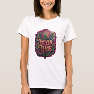 Camiseta gráfica de YOGA TIME con dorado llamativo