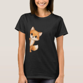 Camiseta Gráfica de Zorro Curioso