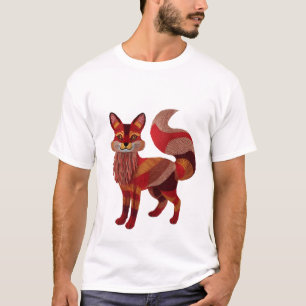 Camiseta gráfica de zorro de estilo bordado - Wi v