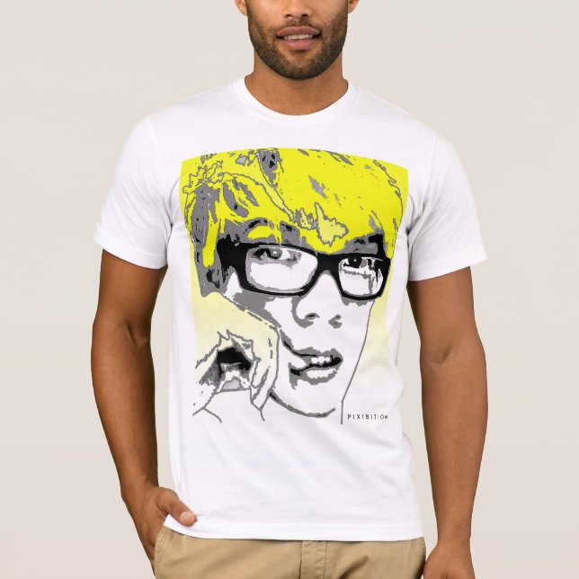 Camiseta gráfica del amarillo de la cara de la (Anverso)