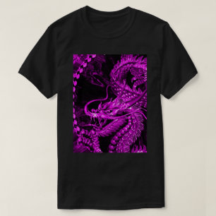 Camiseta gráfica del arte chino púrpura metálic