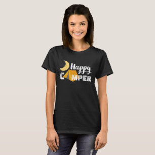 Camiseta gráfica del campista contento