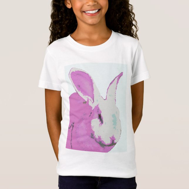 Camiseta gráfica del conejo de los chicas - niños (Anverso)