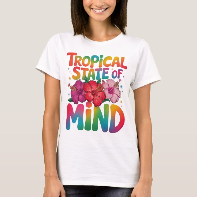 Camiseta Gráfica del estado tropical de la mente de la play (Anverso)