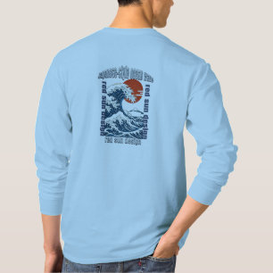 Camiseta gráfica del gran oleaje japonés con sol r