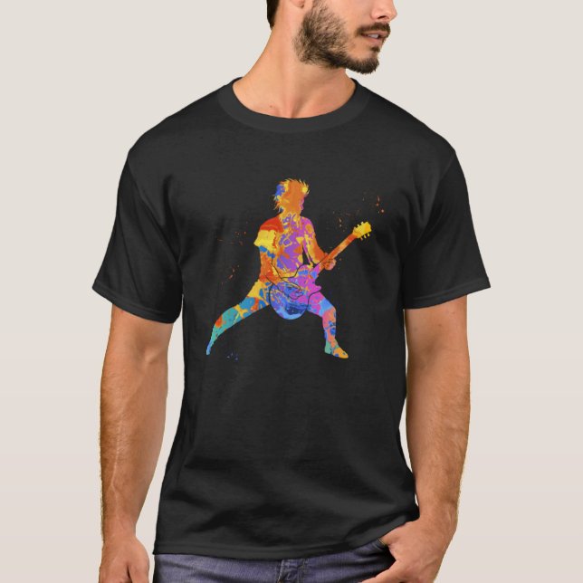 Camiseta Gráfica del guitarrista - Colorido diseño guitaris (Anverso)