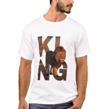 Camiseta gráfica del león rey moderno - Tipografía