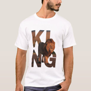 Camiseta gráfica del león rey moderno - Tipografía