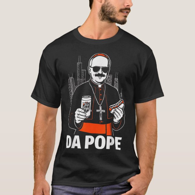 Camiseta Gráfica del Papa Leo Xiv de Funny Chicago (Anverso)