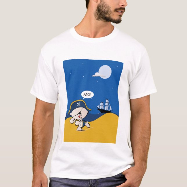 Camiseta gráfica del pirata para los niños (Anverso)