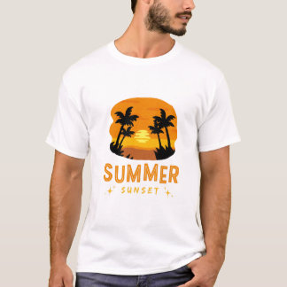 Camiseta Gráfica del Sol de la Tarde de Verano
