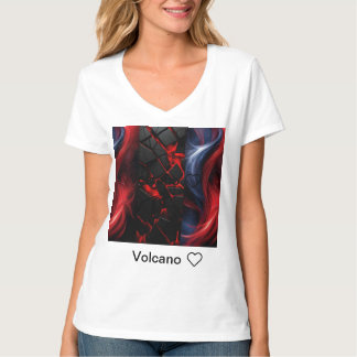 Camiseta gráfica del volcán en erupción