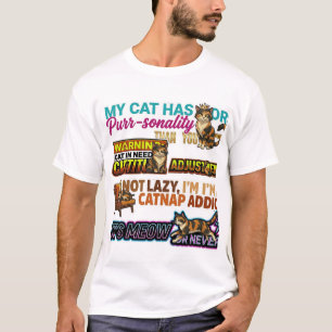 Camiseta gráfica descarada "Mi gato tiene más pers