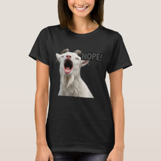 Camiseta gráfica divertida con cabra gritando "¡NO