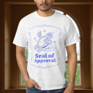 Camiseta gráfica divertida con sello de aprobación