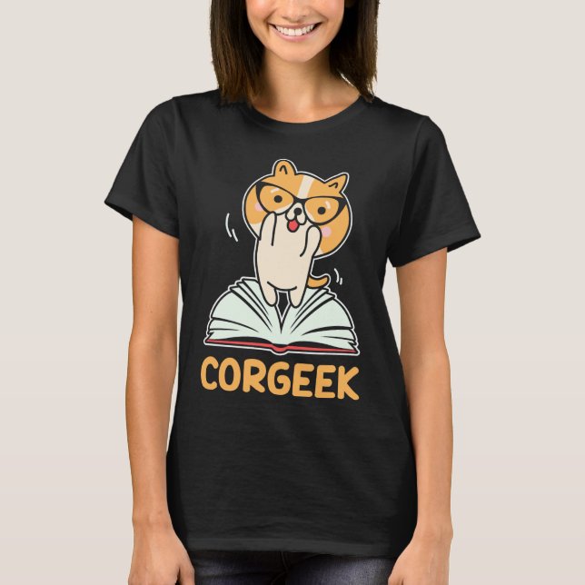 Camiseta Gráfica divertida Corgi Geek Corgeek de diseño de  (Anverso)