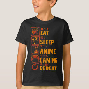 Camiseta gráfica divertida de anime para jugadores