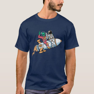 Camiseta gráfica divertida de astronauta alienígen