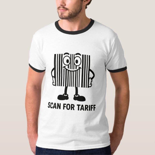 Camiseta Gráfica divertida de barcode de Personalizado negr (Anverso)