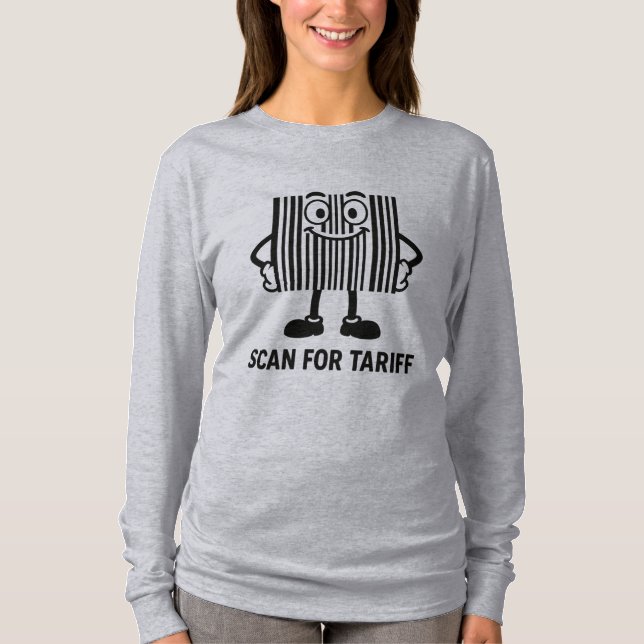 Camiseta Gráfica divertida de barcode de Personalizado negr (Anverso)