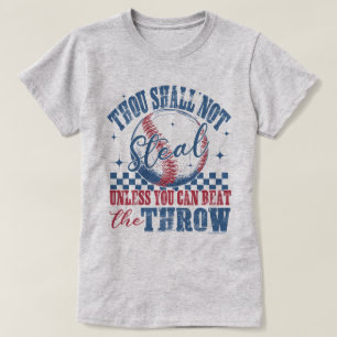Camiseta Gráfica Divertida de Béisbol - No Robarás