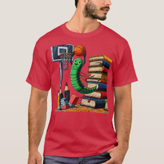 Camiseta Gráfica divertida de Bookworm Basketball para lect
