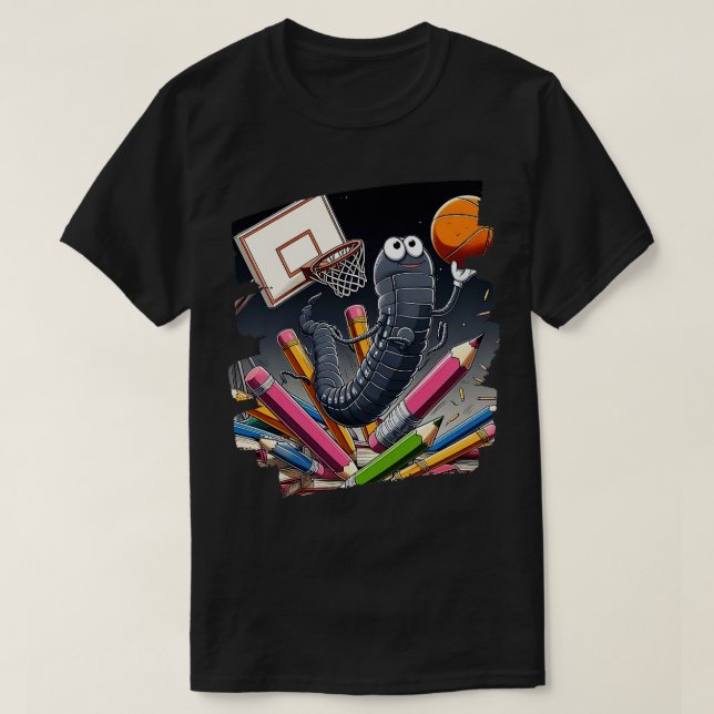 Camiseta Gráfica divertida de Bookworm Basketball para lect (Diseño del anverso)