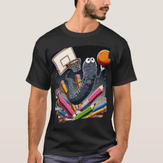 Camiseta Gráfica divertida de Bookworm Basketball para lect