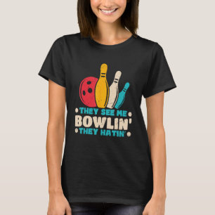 Camiseta Gráfica divertida de Bowling para mujeres y hombre