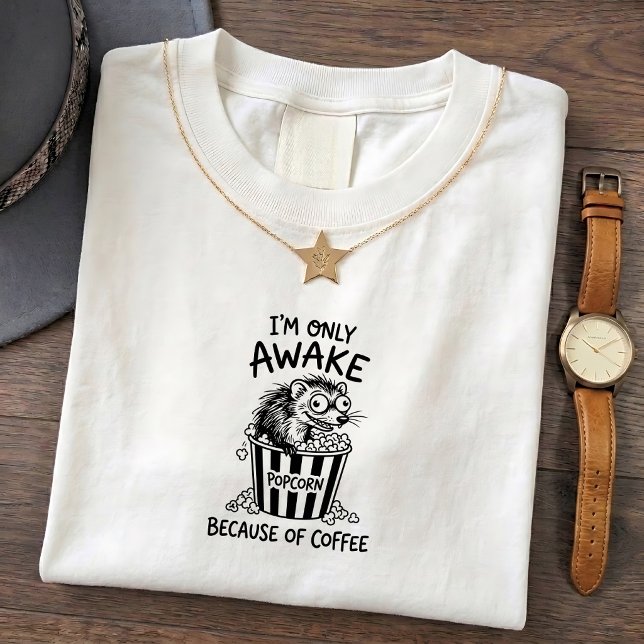 Camiseta Gráfica Divertida de Café Com Comadreja (Subido por el creador)