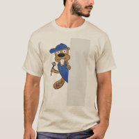 Camiseta gráfica divertida de castor trabajador -
