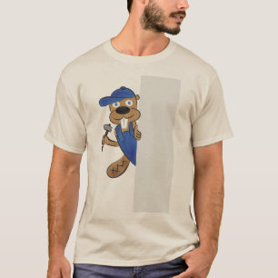 Camiseta gráfica divertida de castor trabajador -