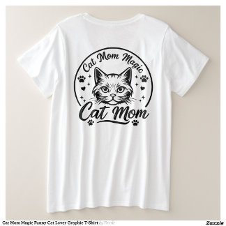 Camiseta gráfica divertida de Cat Mom Magic para a