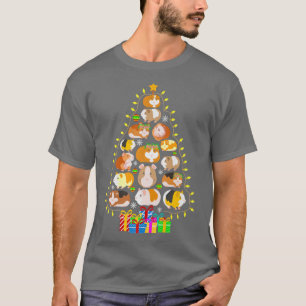Camiseta Gráfica divertida de cerdo guineano merry navideño