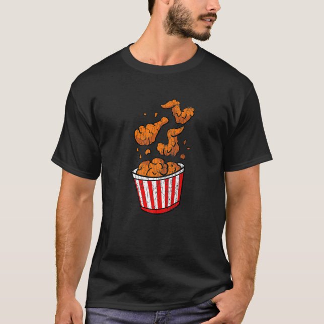 Camiseta Gráfica divertida de cuchara de pollo frito (Anverso)