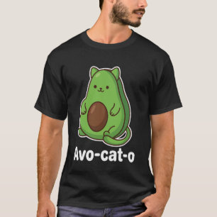 Camiseta Gráfica divertida de gato de aguacate AVO-cat-o pu