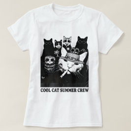 Camiseta Gráfica Divertida de Gatos Gánster del Ve