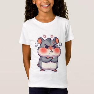 Camiseta gráfica divertida de hámster chibi enojad