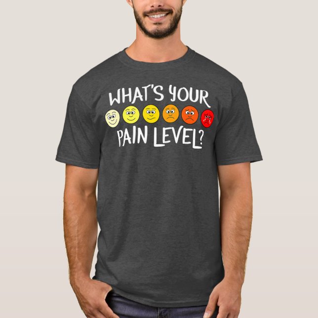 Camiseta Gráfica divertida de la escala de dolor por Enferm (Anverso)
